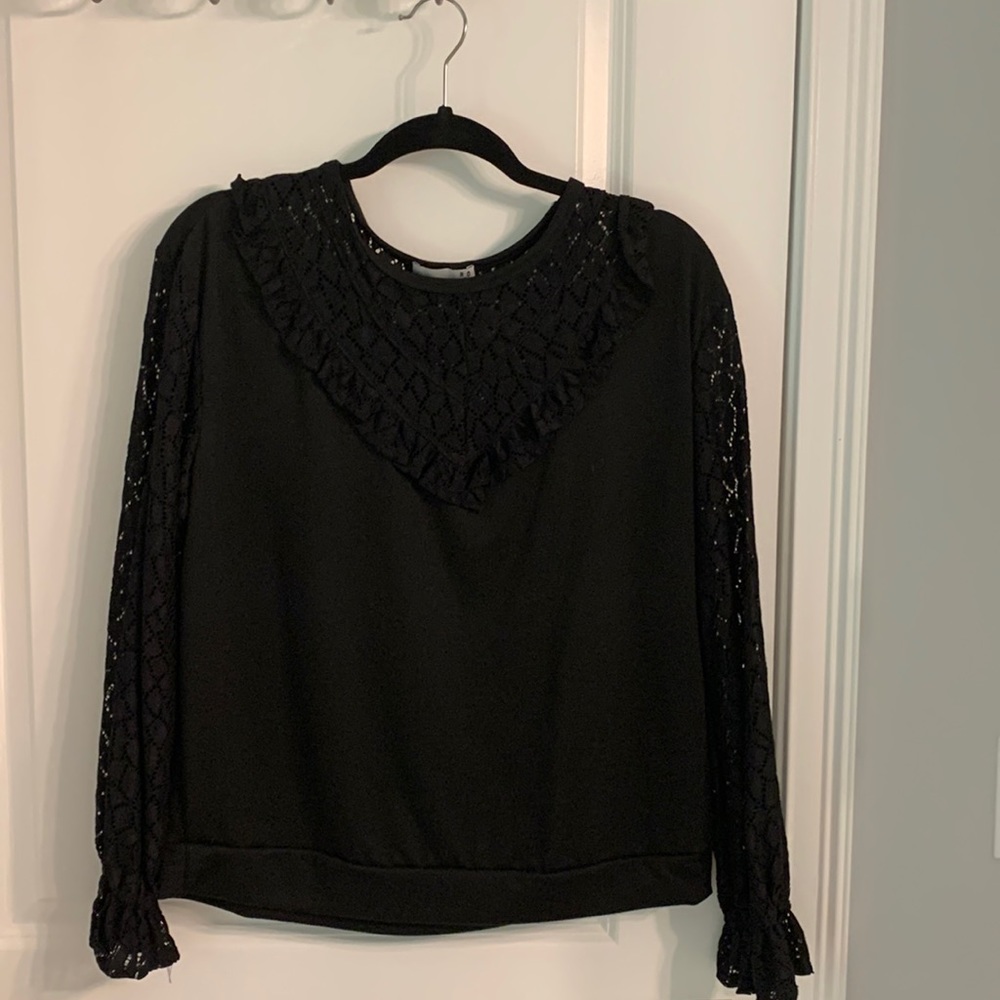 Anthropology lace detail top
